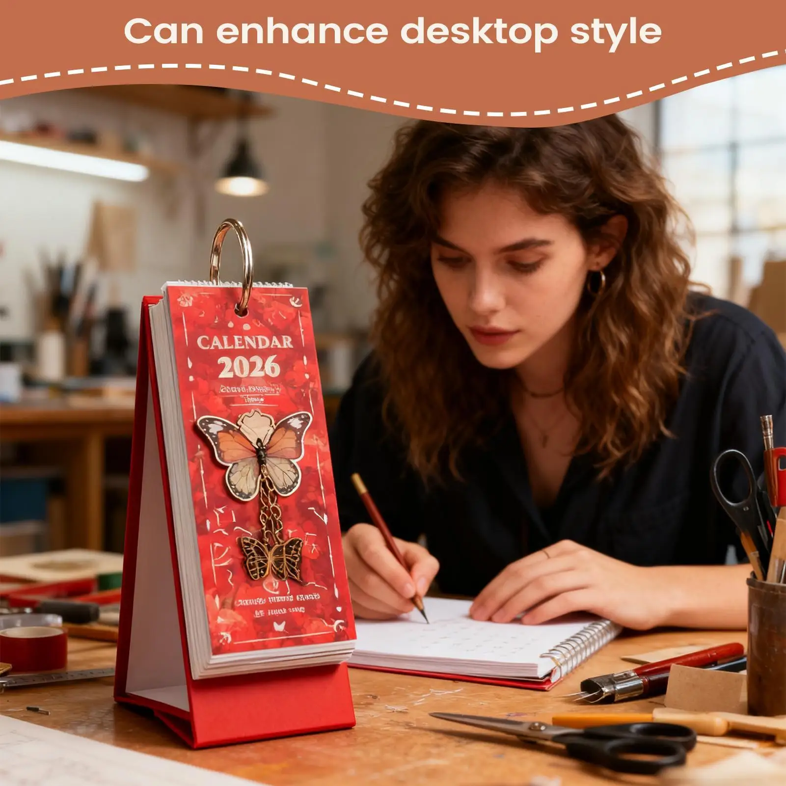 Calendario da tavolo 2026 Pittura a olio da 365 giorni Calendario artistico decorativo giornaliero per ingresso Desktop Soggiorno Ufficio