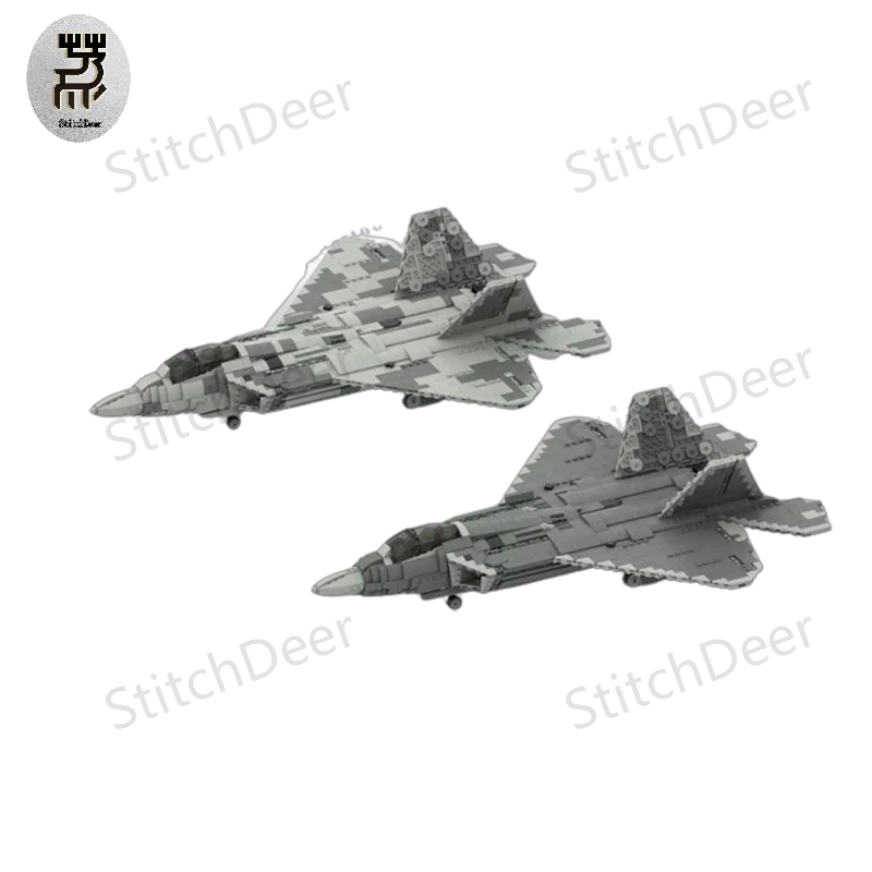 1707PCS MOC Fighter F-22 RAPTOR 1:35 Scale V3 Building Blocks Puzzle Assemble Model Toy Brick Children's Birthday Holiday Gifts