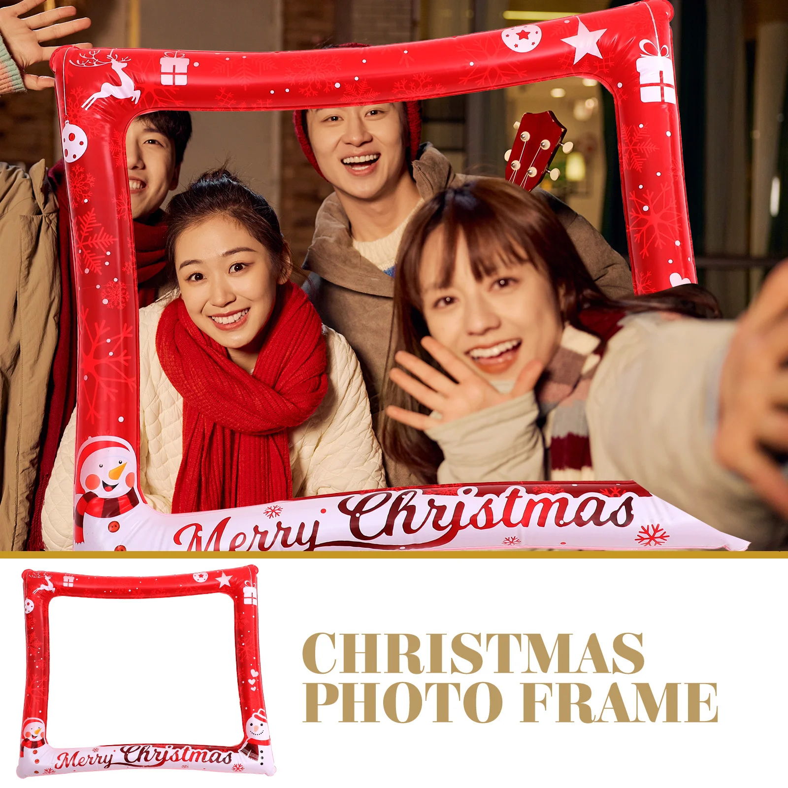 

Inflatable Christmas Photo Booth Frame Extra Large Selfie Prop for Holiday Party Favors and Decor Ideas Selfie Inflatable Frame