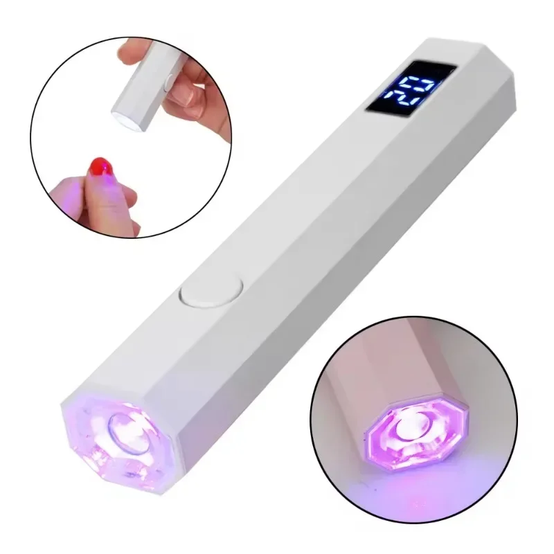 Máquina secadora de unhas usb, lâmpada uv led para unhas, mini lâmpada portátil para esmalte em gel, caneta lanterna de secagem rápida