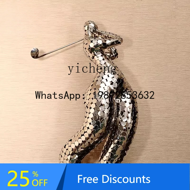 

Office Abstract Figure Sculpture Ornament Hotel Sales Lobby Golf Ornament Stainless Steel Artwork