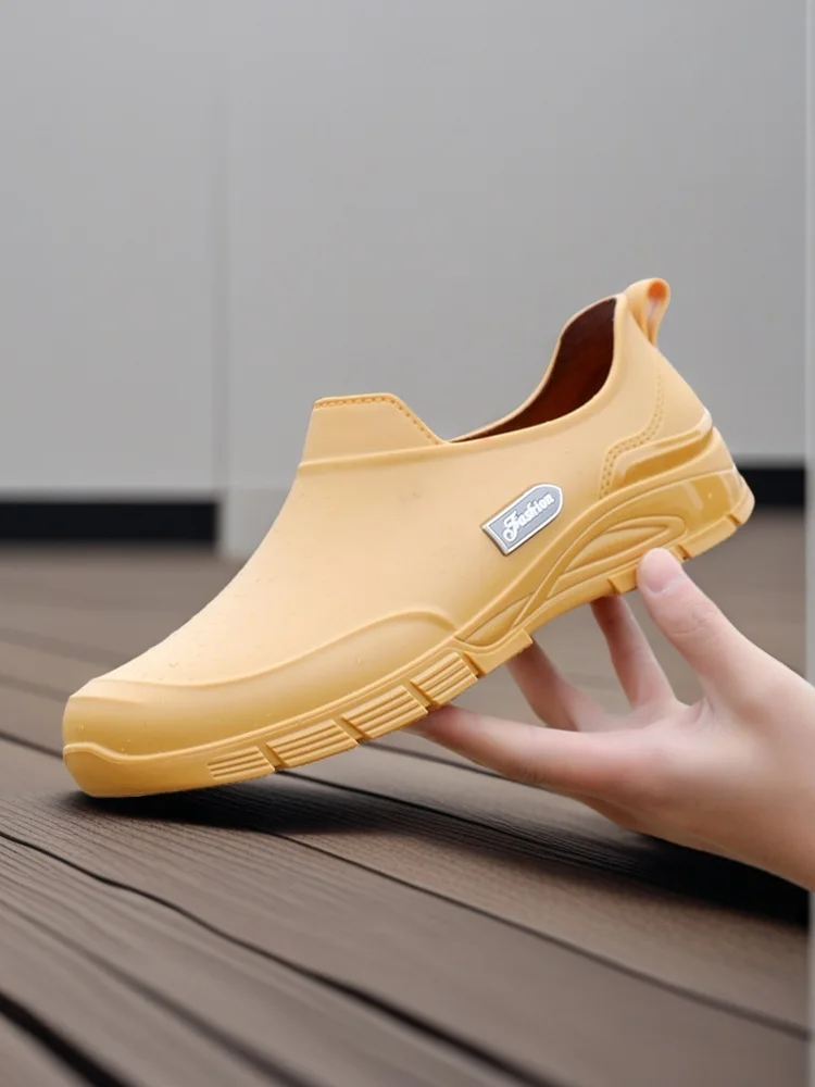 

Low-Top Men's Rain Boots Summer New Casual Waterproof Lightweight Thi Bot Kitchen Anti-slip Rubber Fiing Boots Fce-...