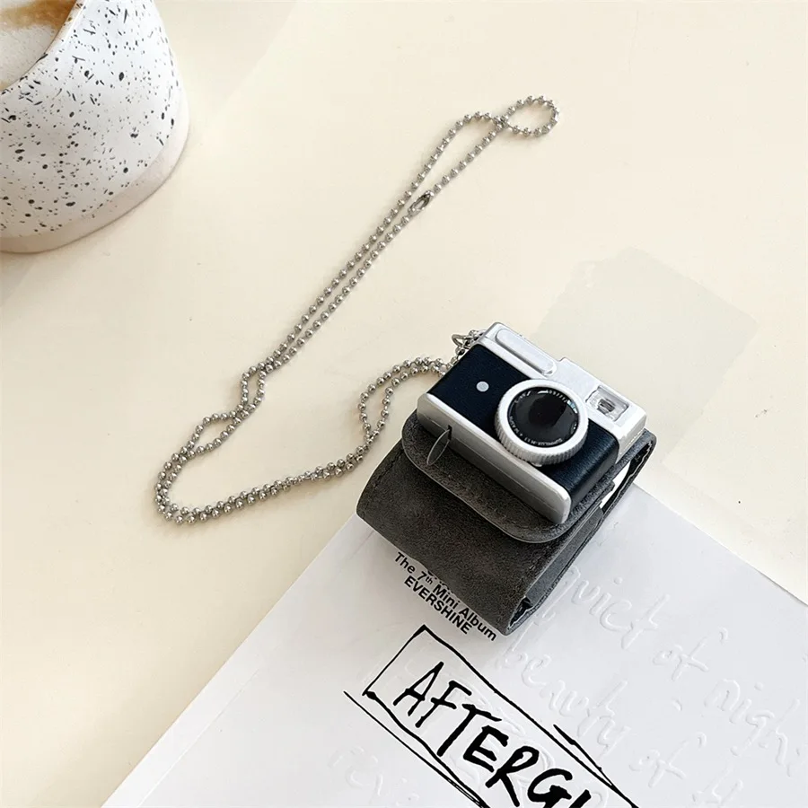 غلاف جلد صناعي فاخر لسماعات Airpods ، Airpods Pro 2 ، 3 ، Airpods Pro 2 ، ins ، نمط الكاميرا ، Airpod2 ، Airpod3 ، حقيبة سماعة أذن ، Air pod Pro 2