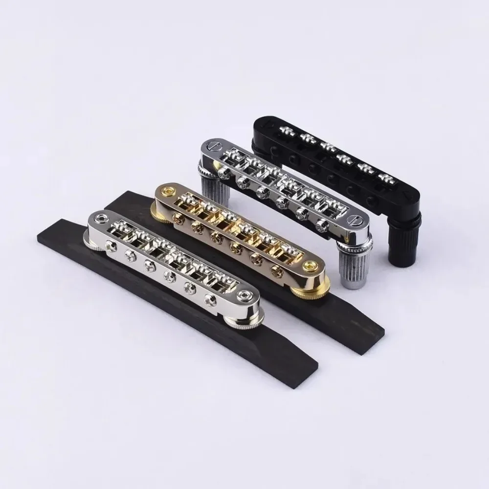 

【Made in Korea】Tune-O-Matic Roller Saddle Bridge For LP SG Archtop Jazz Guitar With Ebony Base