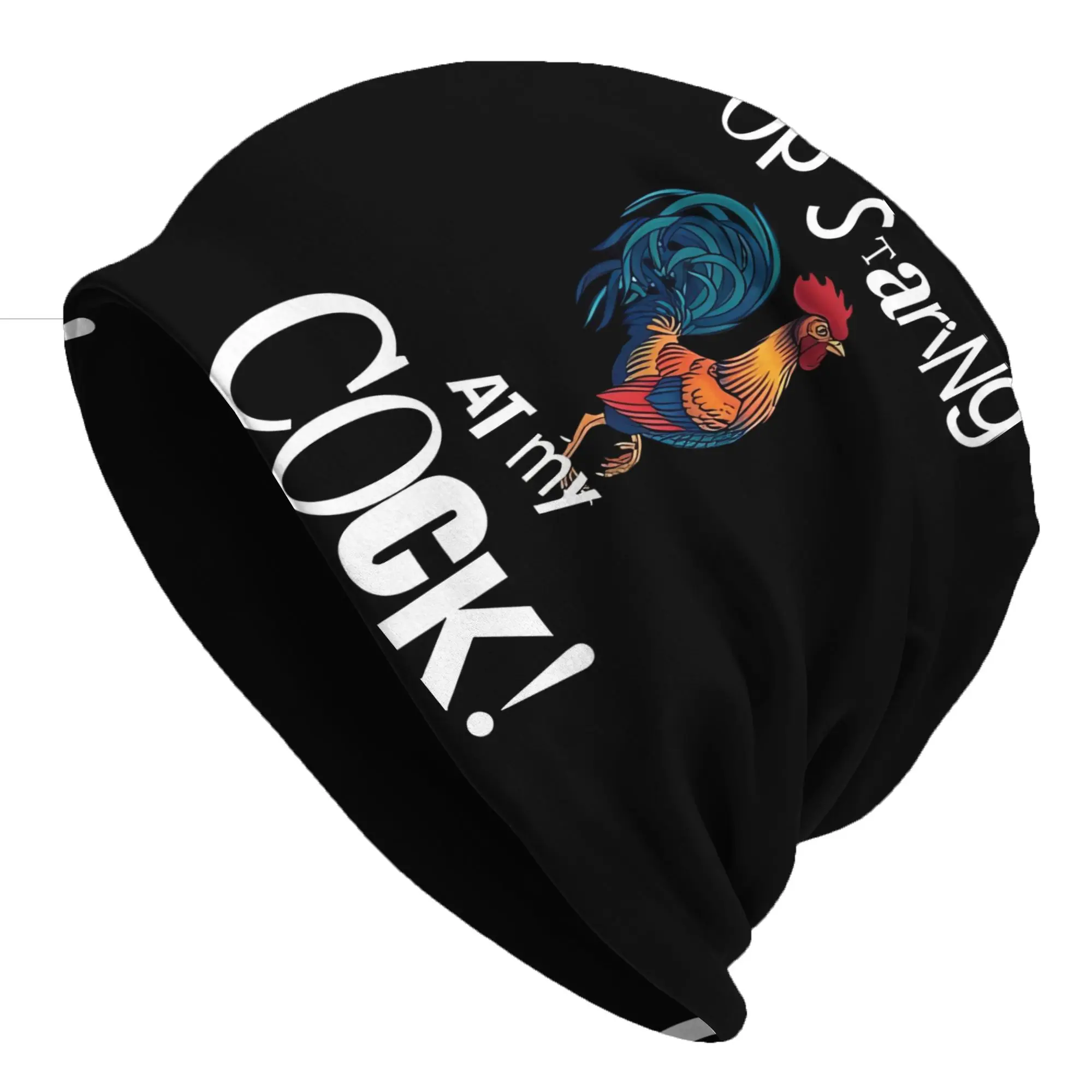 Chicken Fashion Caps For Men Women Stop Staring At My Cock Beanies Ski Caps Soft Bonnet Hats Skullies & Beanies Hat