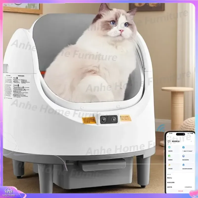 Smart Automatic Cat Litter Box with Self Cleaning Oversized Tray Odor Control Intelligent Poop Scooper Cat