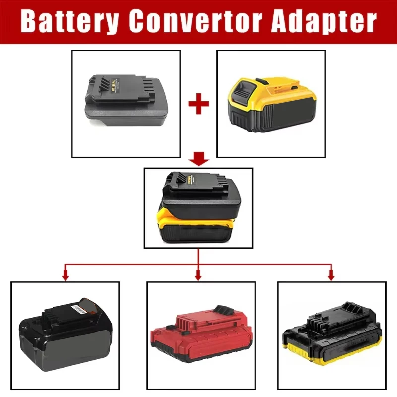 Battery Adapter For Dewalt 18v 20v Lithium Battery Converted To For Black&Decker/Porter-Cable/Stanley 18V 20V Battery Power Tool