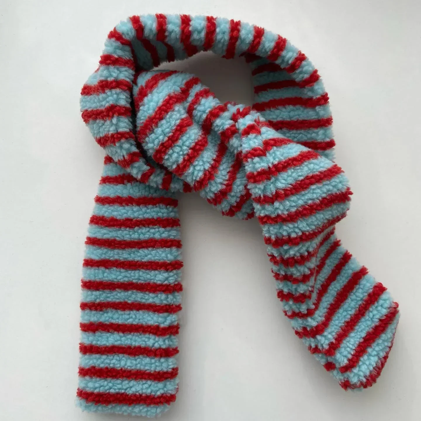 Y2K Colorful Lambswool Striped Scarf Women Cute Winter Plush Warm Necklace Japanese Children\'s Scarf Couple Thickened Wrap