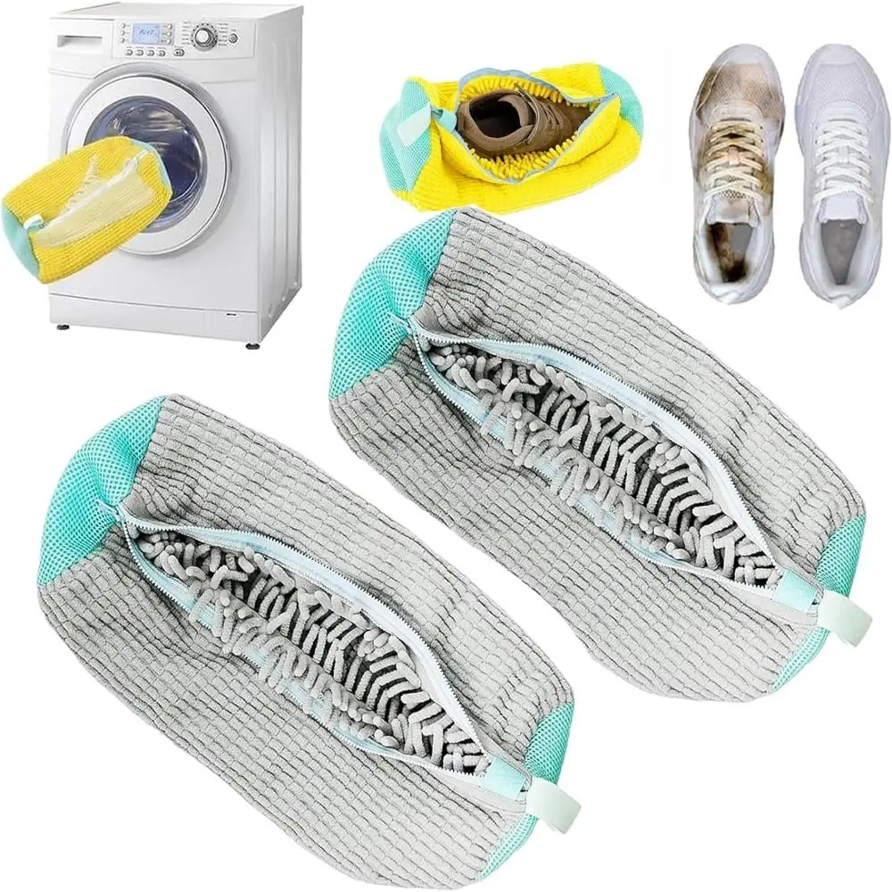 Zipper Shoe Laundry Bag Shoe Protection Shoe Storage Deluvo Shoe Cleaning Bag Reusable Polyester Cotton Shoe Plush Wash Bag