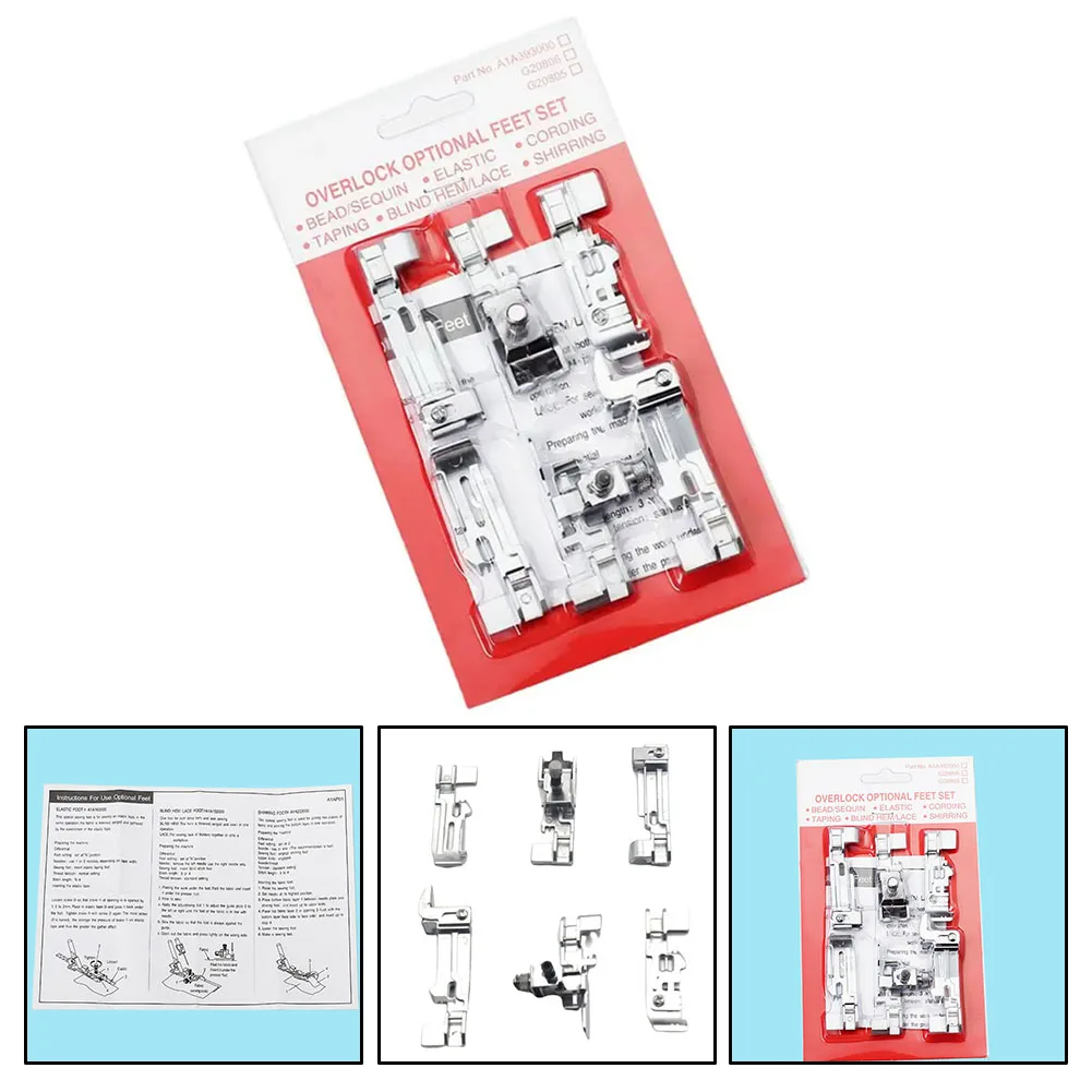 Lock Edge Presser Foot Backstitch Easy To Use High Quality Juki Lock MO E Kit Overlock Feet Foot Package Content