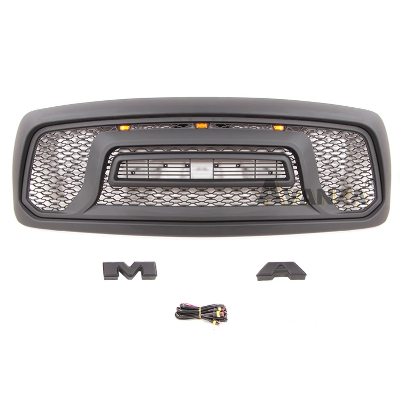 Auto Parts for DODGE RAM1500 2002-2005 grill with led lights front bumper grille modification accessories decoration