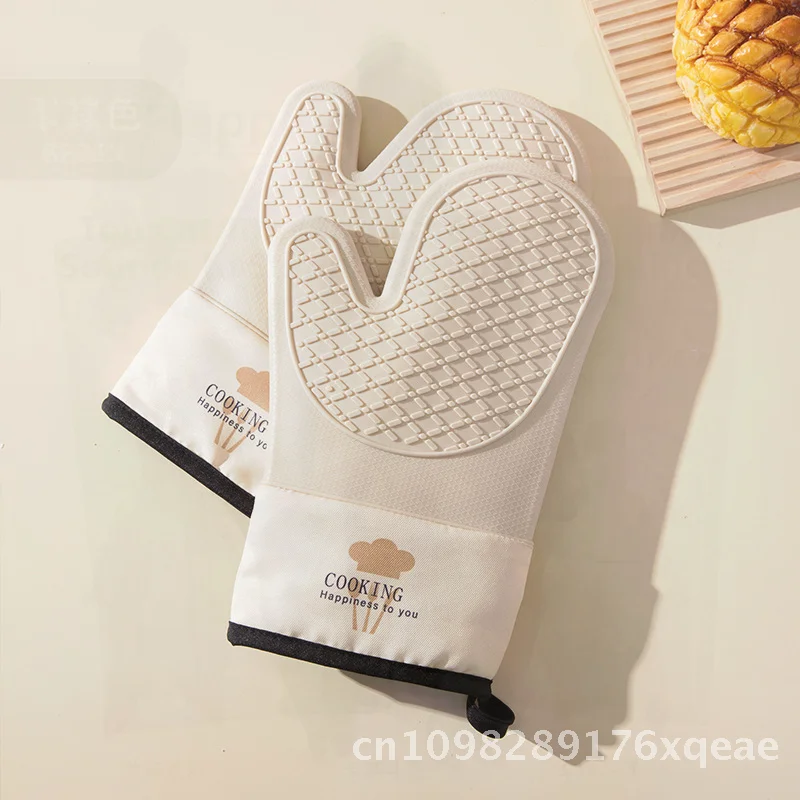 

Heat Insulation Anti-Scalding Silicone Gloves for Kitchen Pot Steaming Oven Microwave Baking - High Temperature Resistant