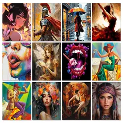 GATYZTORY 40x50cm Painting By Numbers On Canvas Abstract Women Acrylic Paint Figure Drawing On Numbers Home Decors