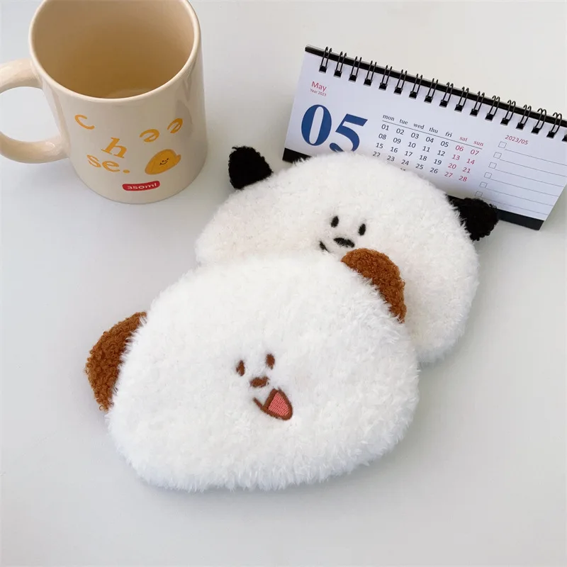 Cute Cartoon Bear Fluffy Zipper Coin Purse Keychain Kawaii Plush Mini Wallet Bag Card Case Key Storage Bag For Woman Girls