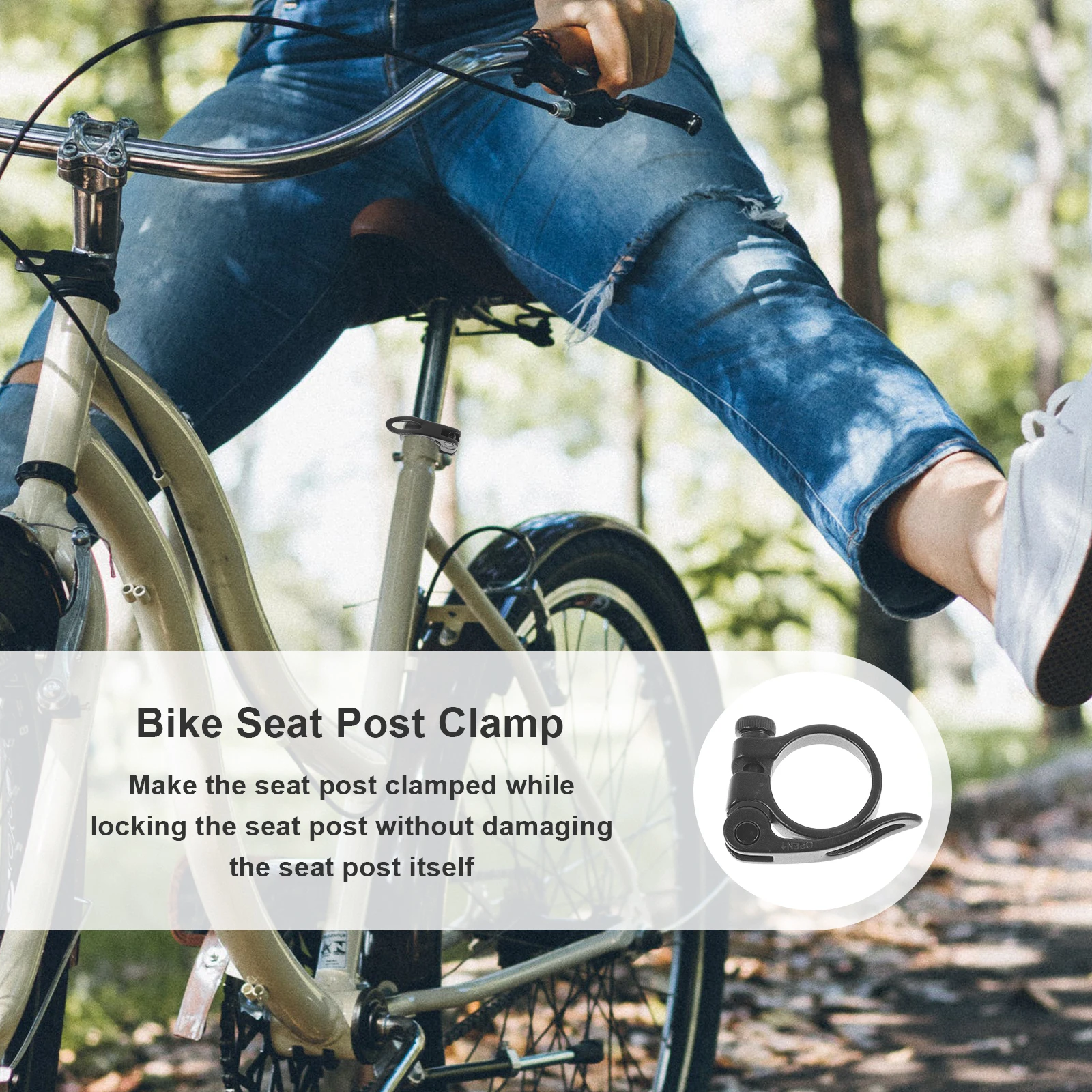 

Quick Release Seatpost Clamp for 34.9mm Tube Aluminum Alloy Bike Clamps Screw Tuning Durable Bicycle Parts