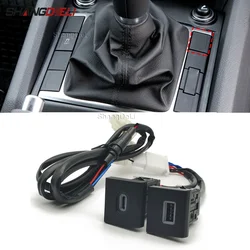 1PC Quick Car Charger Socket 12V/24V USB Charging Outlet Power Adapter QC3.0 PD Type Fit for Volkswagen Amarok 2011 - 2018