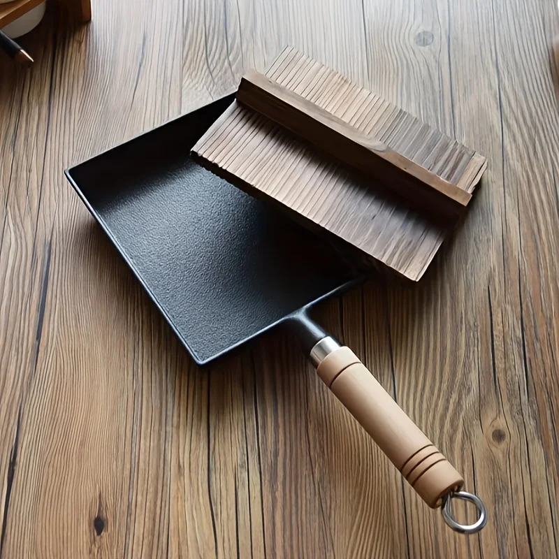 

1Piece Square Cast Iron Skillet Set, Non-Stick Coating-Free Japanese Tamagoyaki Pan for Even Heating, Home & Restaurant Use