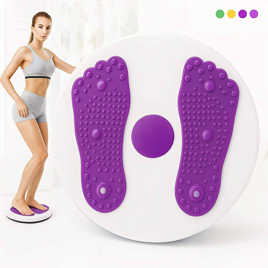 SPDJUMPER Twist Waist Turntable with Resistance Bands, Non-Electric Core Trainer, Textured Anti-Slip Fitness Disc