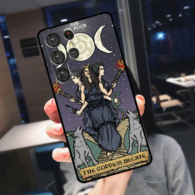 Triple Moon Goddess Hecate Tarot Card Case For Samsung Galaxy S23 S22 S21 Ultra S20 FE Note 10 20 S8 S9 S10 Plus Phone Cover