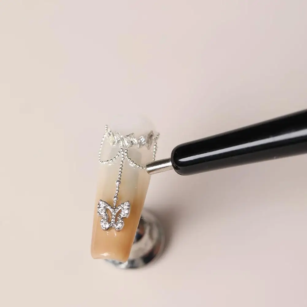 Magnetic Nail Art Tool High Precision Stainless Steel Tip Rust Proof Metal Glitter Catcher Compatible All Nail Materials