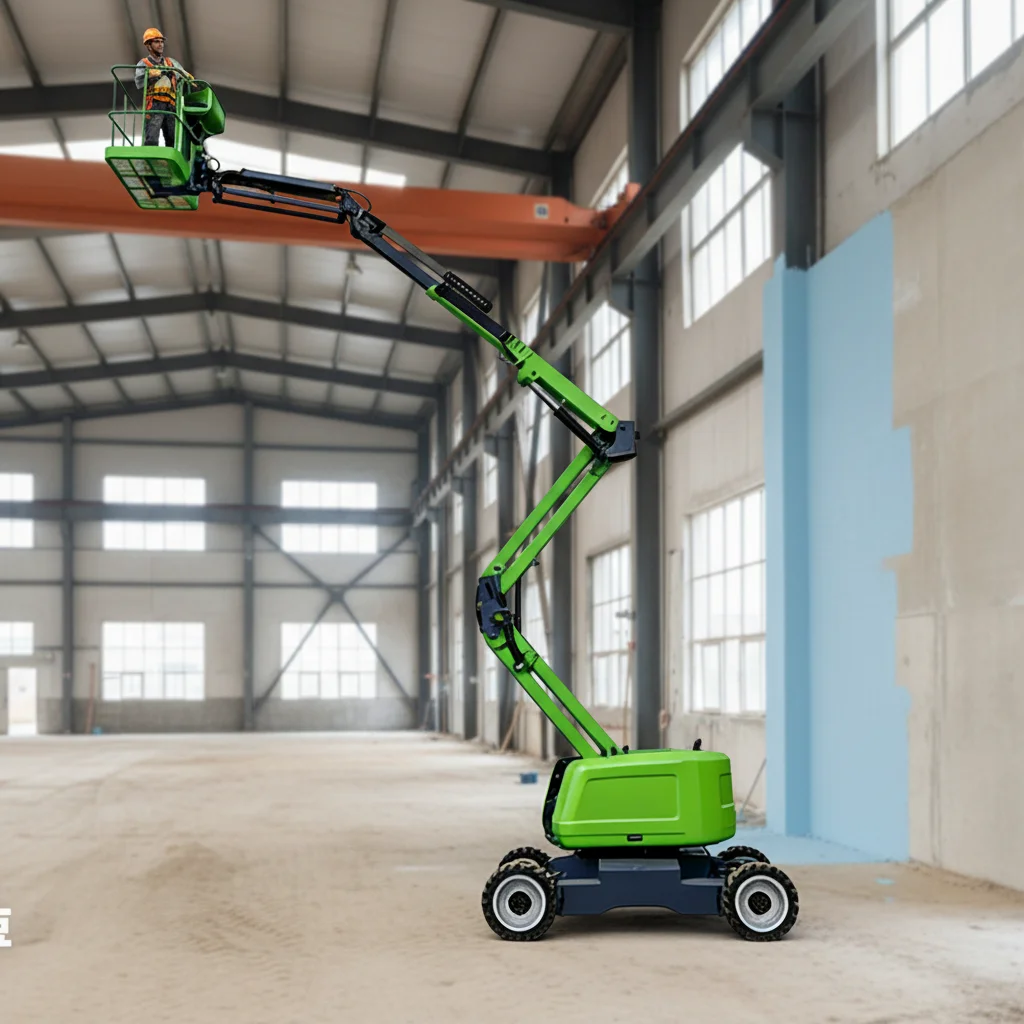 12m 14m Self-Propelled Articulated Boom Lift, Diesel Engine Towable Crank Arm Aerial Work Platform customized