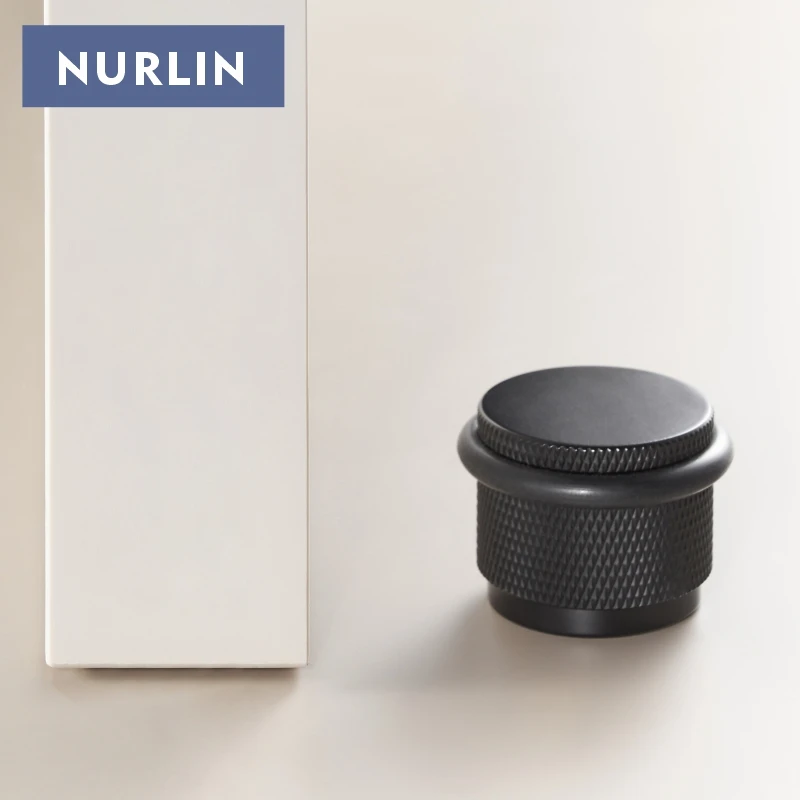 Nurlin Brass Stable New Knurled Door Stopper Gates Stop Adjustable 3cm Height Suitable For Installing Wooden And Cement Flooring