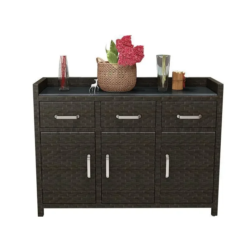 

Outdoor rattan locker waterproof household sunscreen door shoe cabinet large capacity