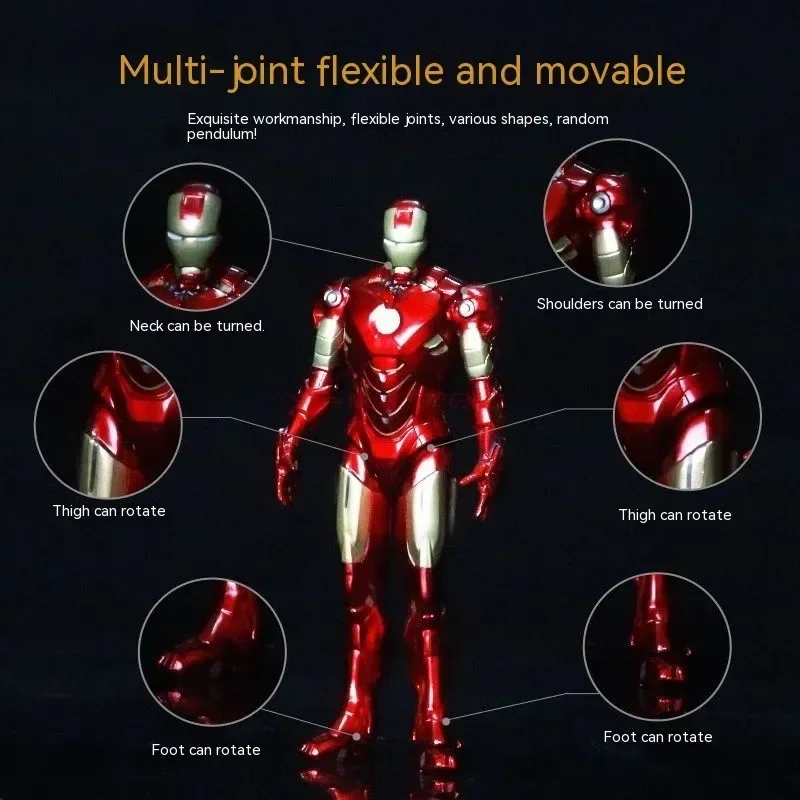 Marvel Iron Man Anime Action Figure, Brinquedos Zd Genuínos, Modelo da Coleção Marvel, Brinquedo Robô Presente, Mk39, Mark2, 1:10, Decoração do Quarto