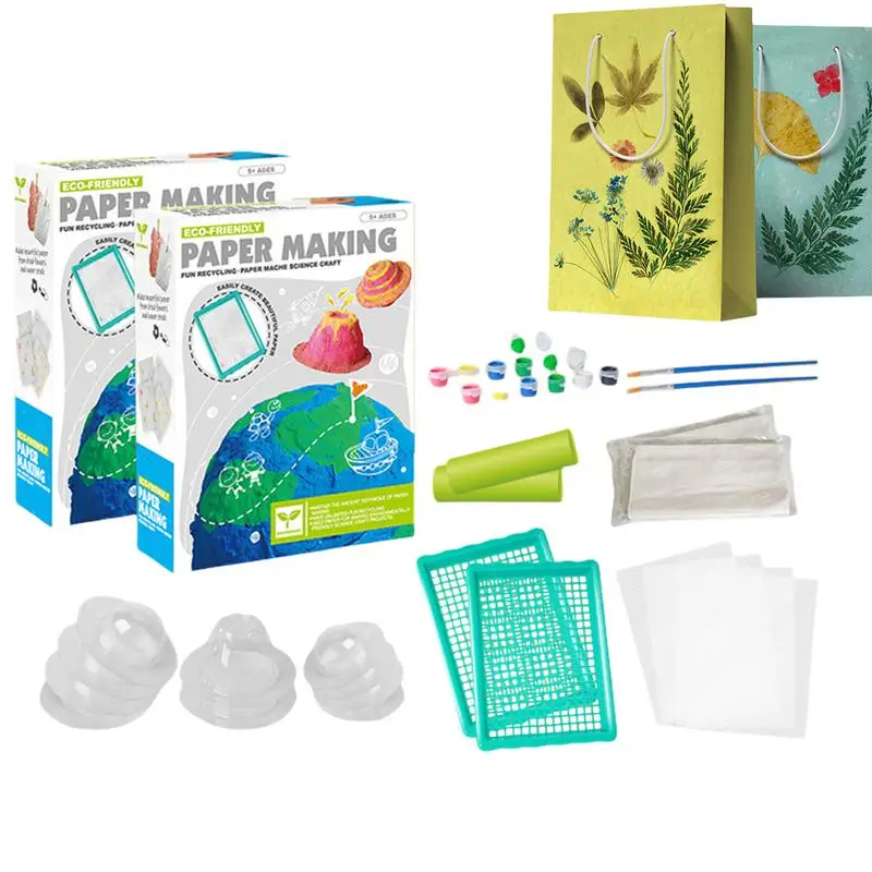 

Paper Craft Kit Kid's Science Paper Making Kit Educational Science Set with Decorative Elements for School Projects Home Weekend