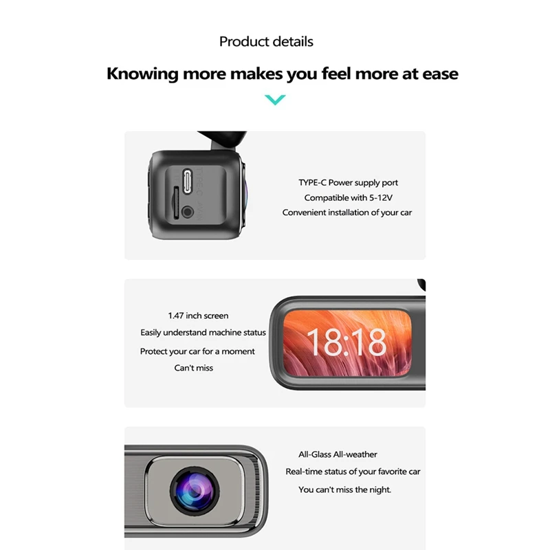 PHILE-Q6 1296P HD Mini DVR Dash Cam Smart Wifi Connection Car Driver Android Car Video Recorder Dashcam 24H Parking Monitor