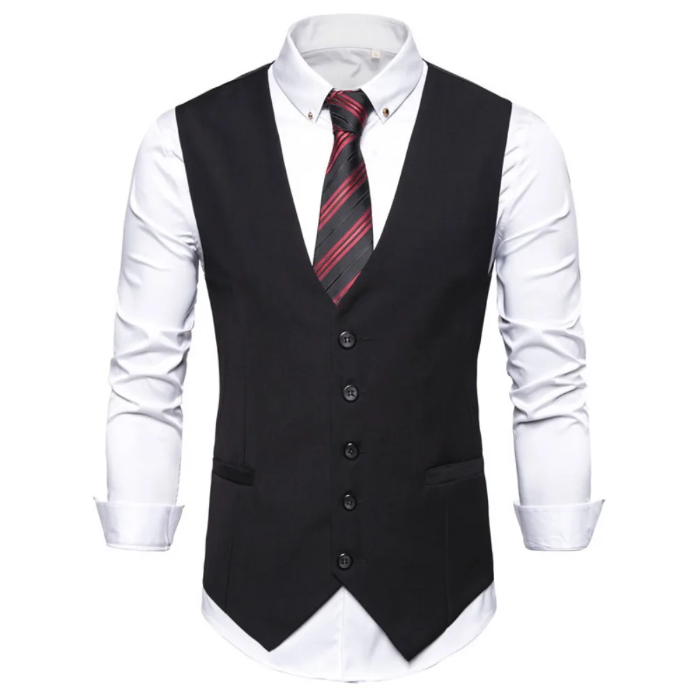 Men\'s Large Size Korean Version Slim-fit Suit Waistcoat Men\'s Wedding Business Vest British Casual Clip Fashion Men