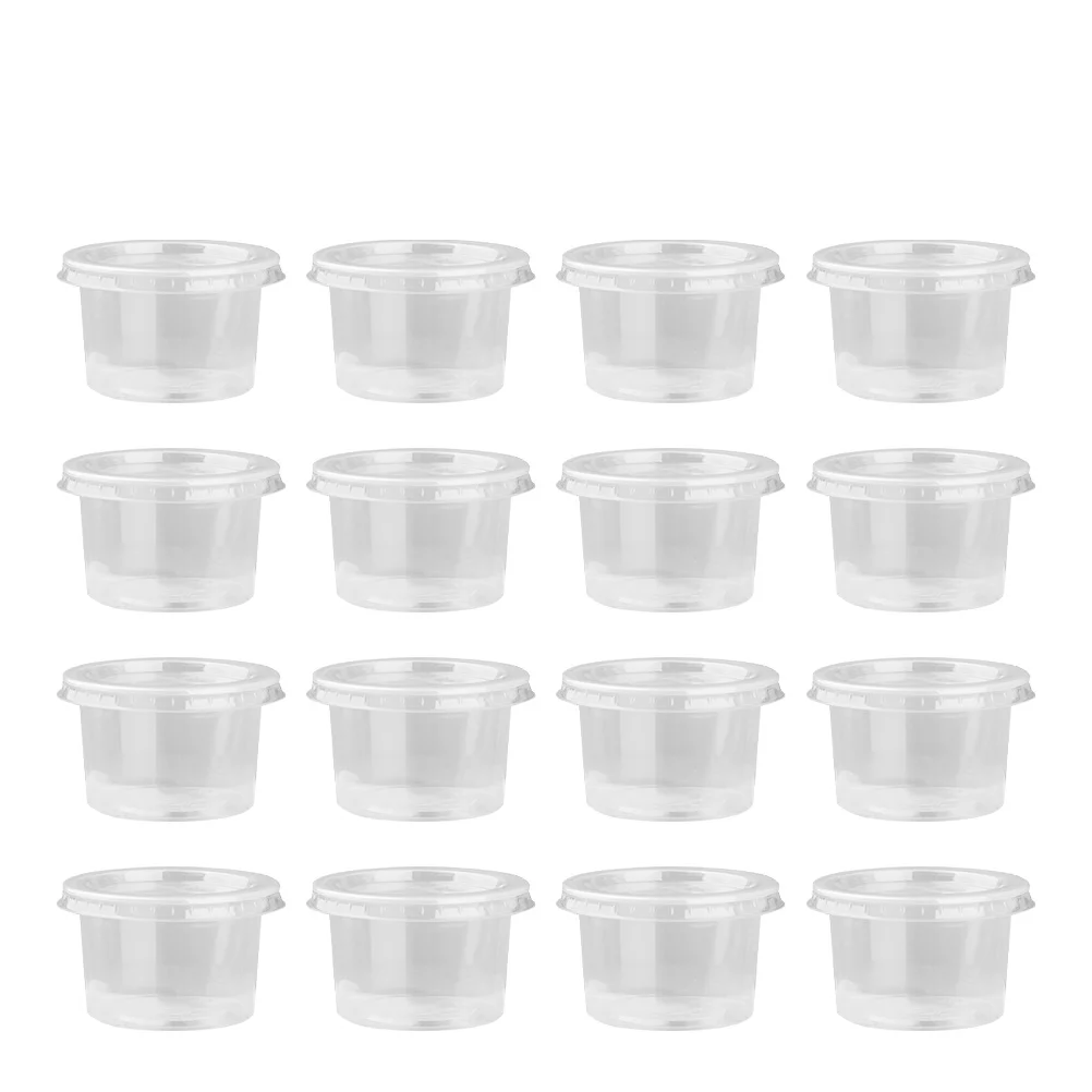

50Pcs Jelly Cup Disposable Plastic Container Food Grade Portion Cup Pudding Cup Yogurt Cup Mousses Cup Sauce Cup Drink Ware