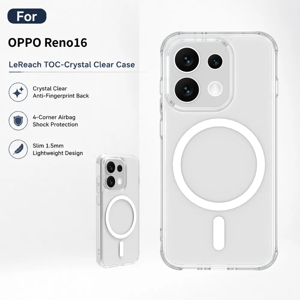 Magnetic Case For OPPO Reno16 F Reno 16 Pro Global Transparent Ultra-Thin Shockproof CA1000