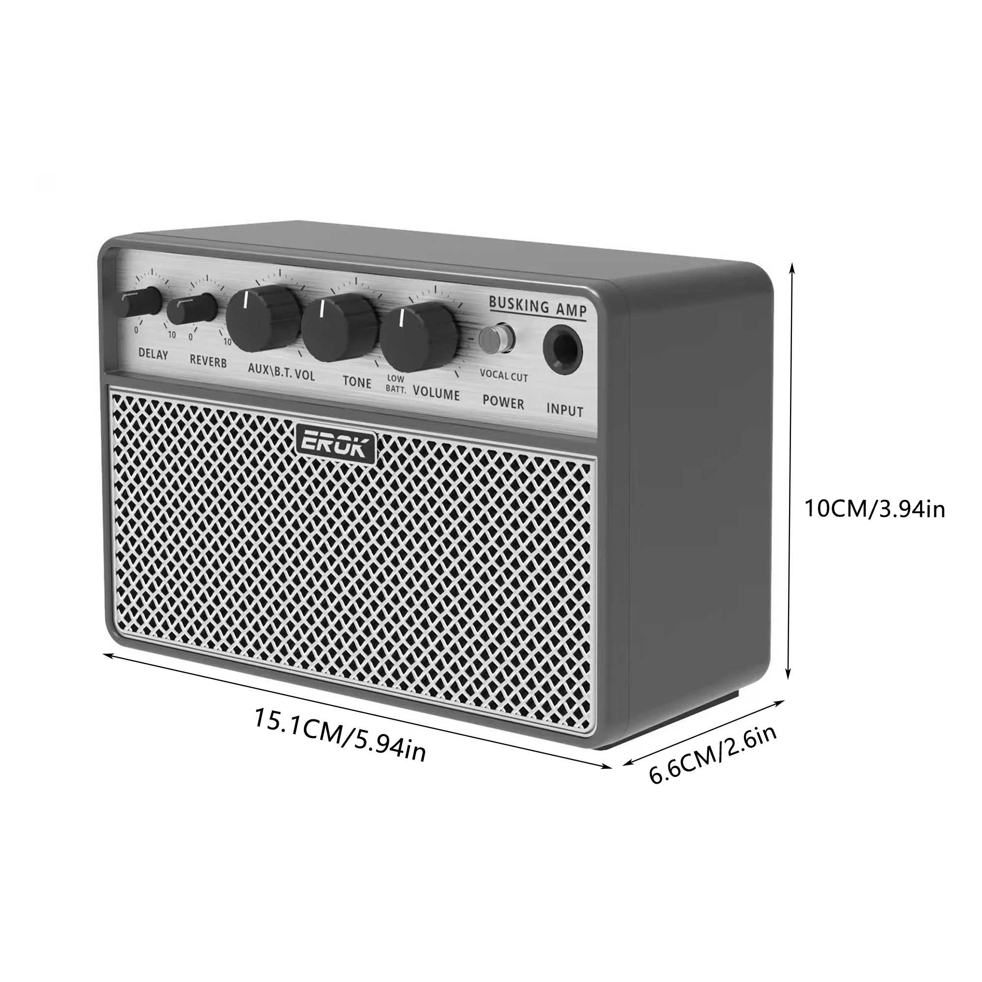 EROK 10 واط مضخم جيتار صوتي مع تأخير رقمي/تأثير تردد سماعة الرأس/OTG Wireles القيثارات الصغيرة أمبير للممارسة