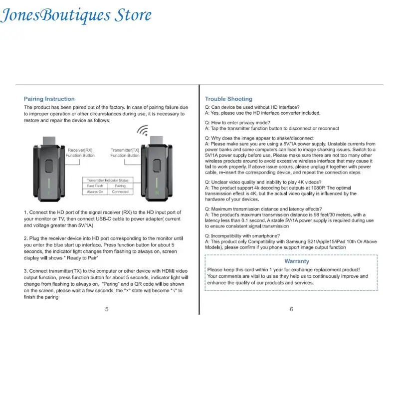 

2PCS Video Wireless Transmission for 1080p Video Up to 150M Not Need Cable W8KE