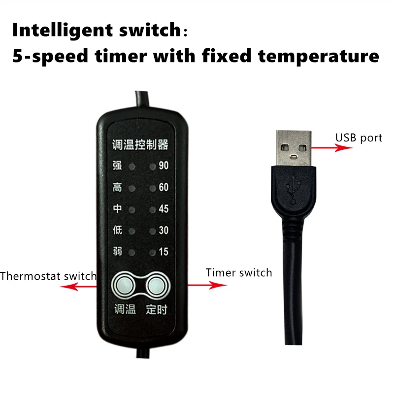 Almohadilla calefactora con cable calefactor USB de 5V, elemento calefactor eléctrico de 5V, almohadilla calefactora para calentar los pies, chaleco