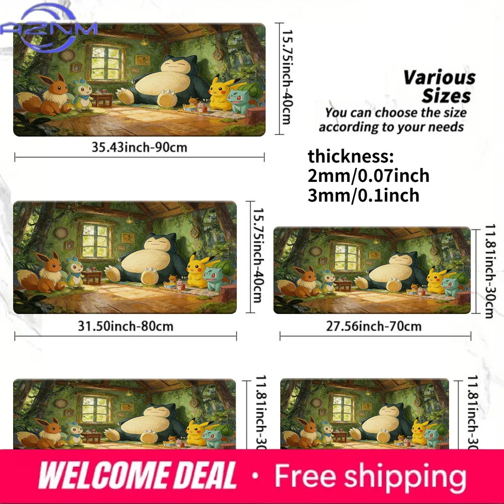 Forest Cabin Snorlax & Friends TCG Playmat Non-Slip Washable Gaming Mat