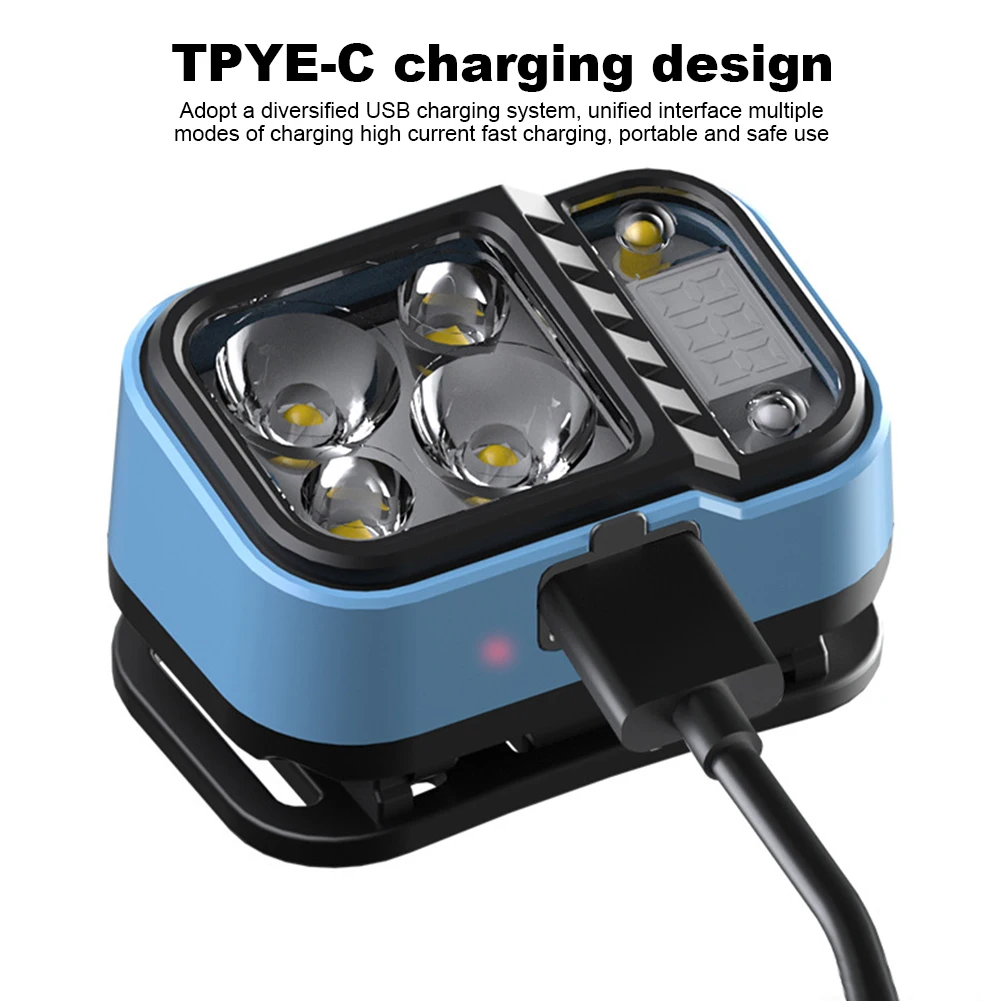LED-koplamp Koplamp Waterdicht Type-C Oplaadbare Heldere koplampen Digitale Power Display Hoofdlicht Campingaccessoires Uitrusting