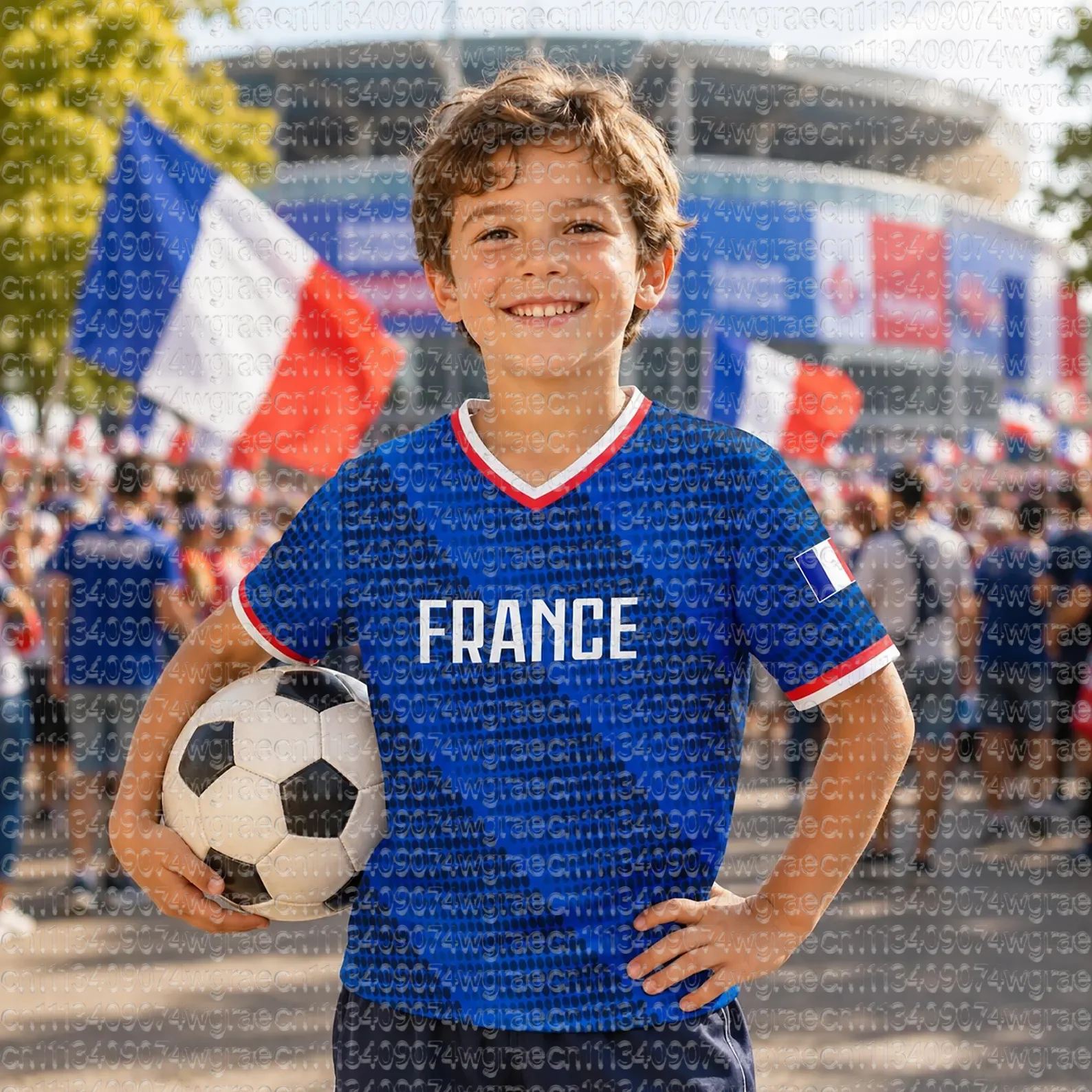 2026 Summer France Flag Print Soccer Jersey NO.10 Men's Women's Quick Dry Sports Tees Soccer Fans Family Training T-shirt Tops