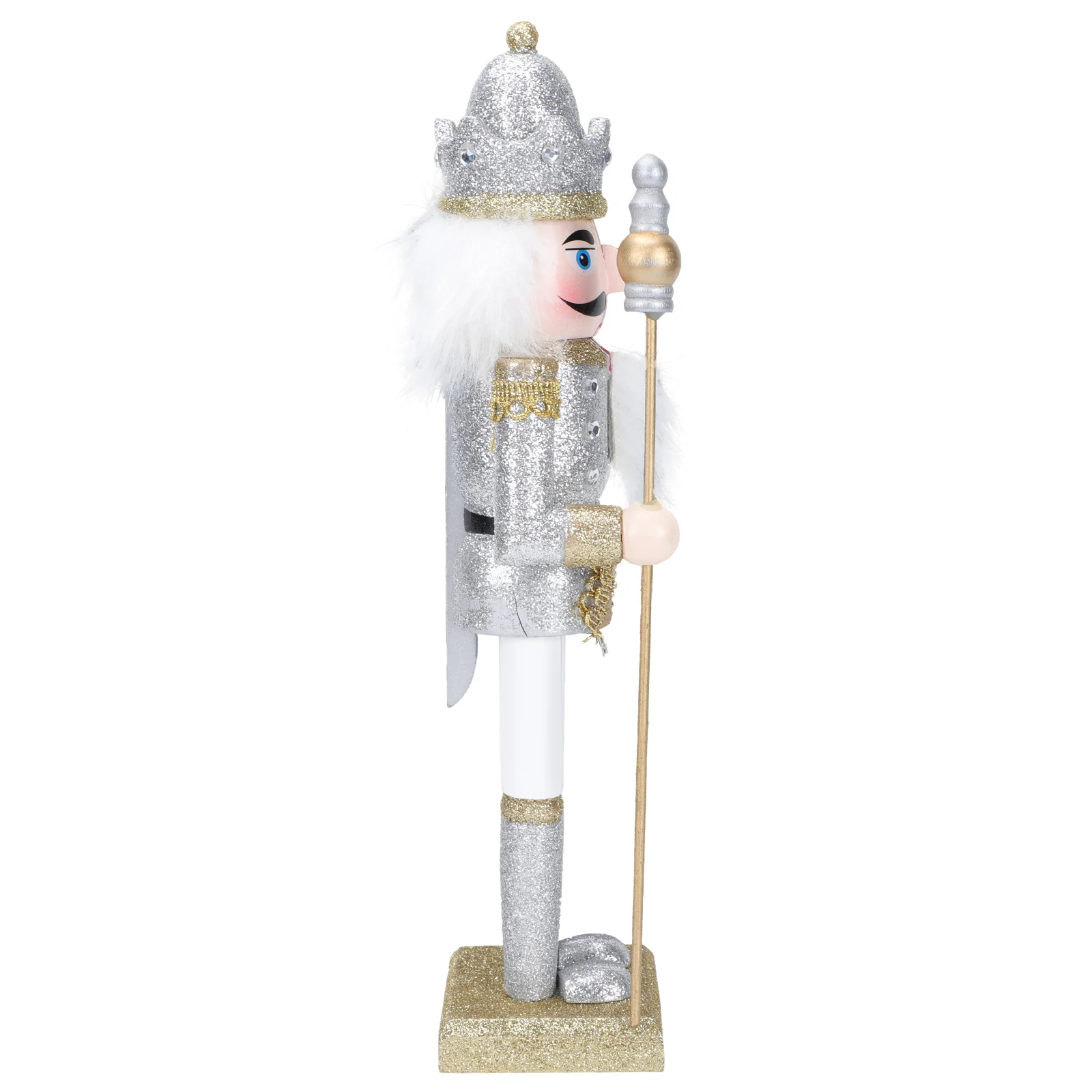 

Walnut Soldier Decor Nutcracker Outdoor Toys Puppets Small Decorations Silver Baby