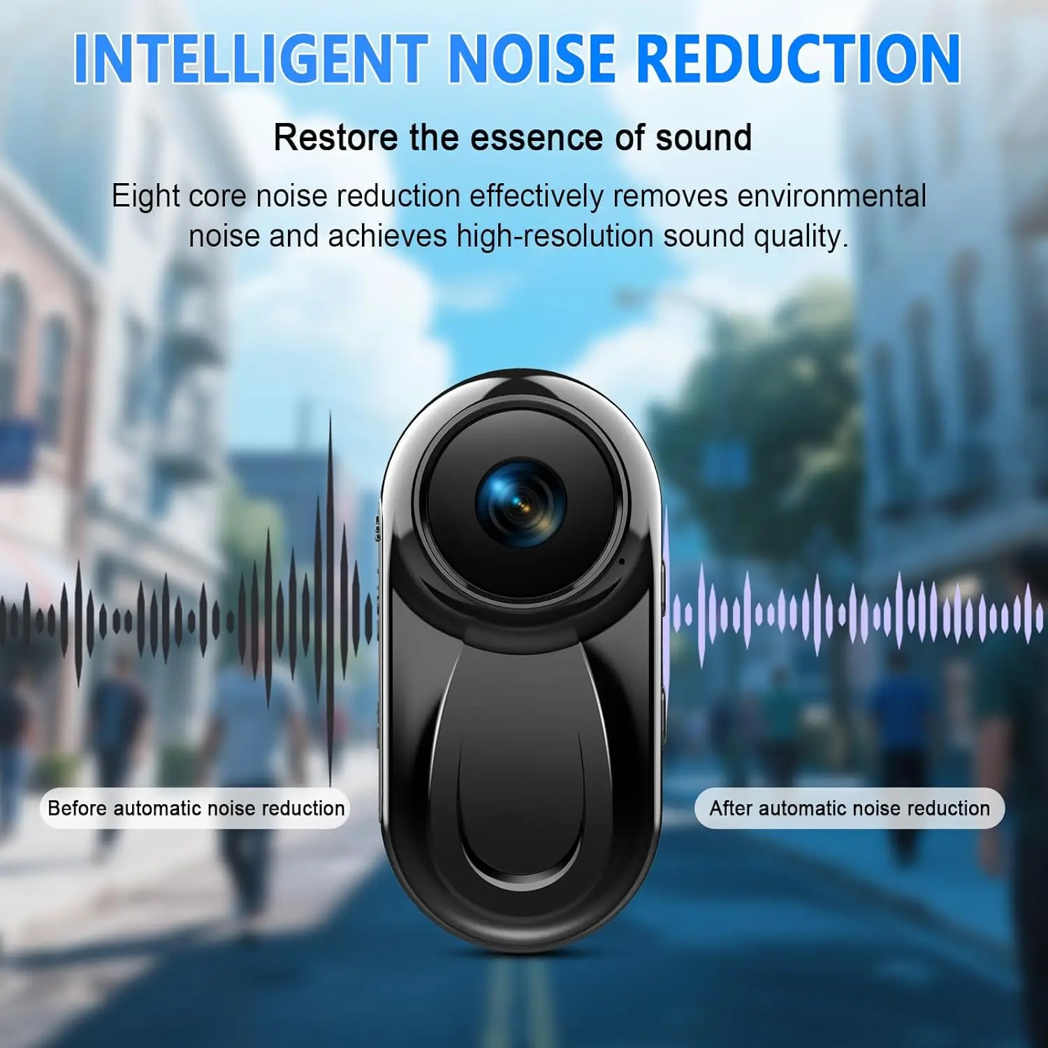 Compact 1080P Body Camera, 512G Thumb Action Camera, Magnetic Hands-Free Wearable Cam, 360° Rotate, Vlogging Video Recorder for Cycling Traveling Motorcycle (SD Card Not Included), Black view 6