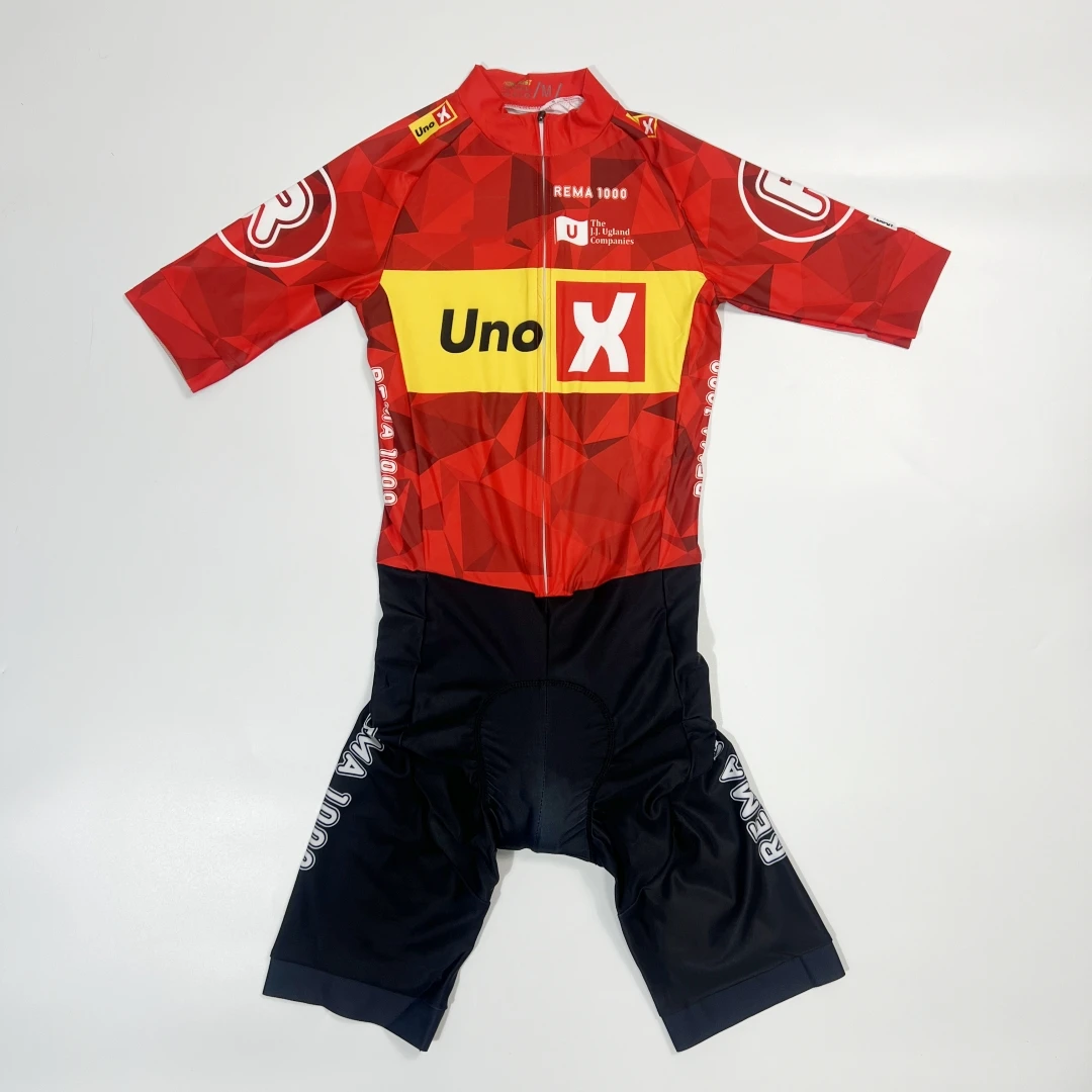 LASER CUT Schaatspak 2026 UNO-X TEAM bodysuit KORTE LANGE MOUW Wielertrui Fietskleding - afbeelding 2