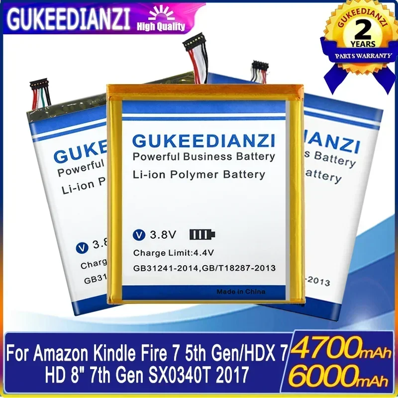 

Mobile Phone Battery For Amazon Kindle Fire HDX7 5th Gen SV98LN S12-T1 Fire HD 8" 7th Gen SX0340T 2017 58-00219 Paperwhite4 2018