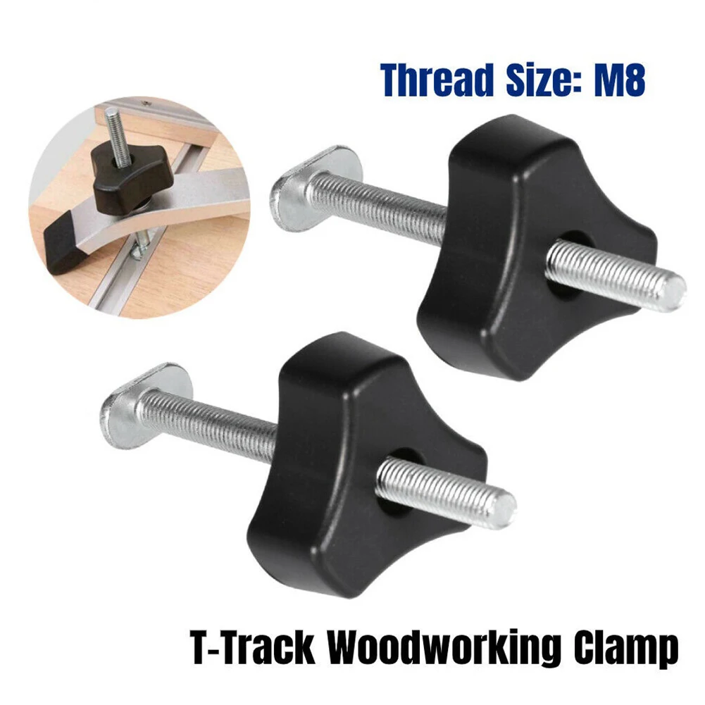 

2 Set M8 Knob Nut T Screw T Track Clamp Accessories Bolts Knobs T Slot Bolts And Knobs Clamps For Woodworking Hand Tools Jigs