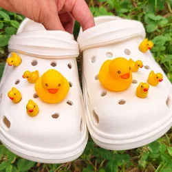 5/10pcs Set Cute Big and Small Yellow Duck Shoes Charm Shoe Decoration Sandals DIY Accessories