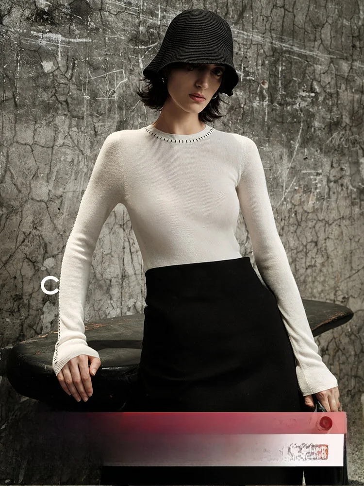 

COOBLOOM женский вязаный свитер, шерстяной топ, длинный све, элитный, весенне-осенний, для поездок на работу, стандартный крой