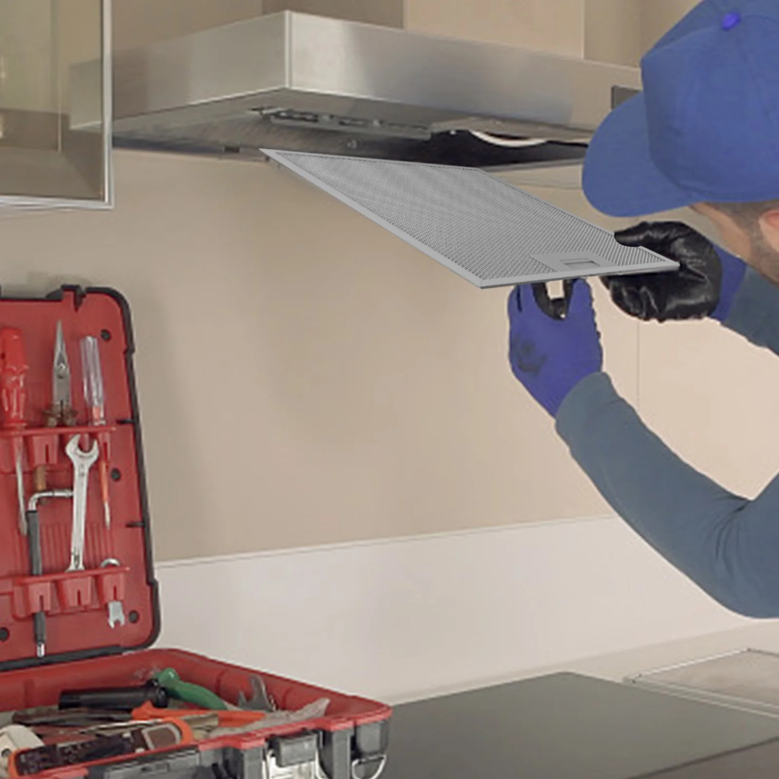 

5-слойная фильтрация жира, алюминиевый фильтр для вытяжки плиты, простая установка, эффективная фильтрация, 5-слойная система фильтрации жира