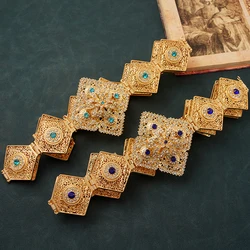 Classic Moroccan Wedding Bridal Belt Gold Plated Crystal Caftan Belt Turkish Wedding Dress Belt Robe De Mariée Jewelry Bride