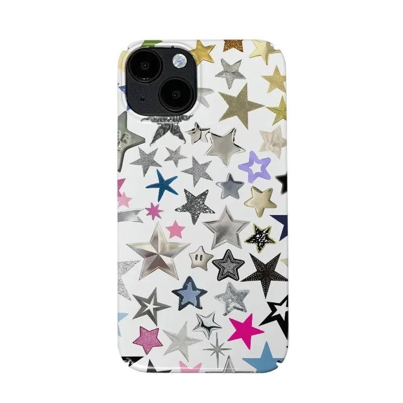 

Ins Colorful Pentagram Stars Phone Case for IPHONE 17 Air 16E 15 PROMAX 14 Plus 13 12 MINI 11 PRO 16Plus XR Acrylic Phone Cover