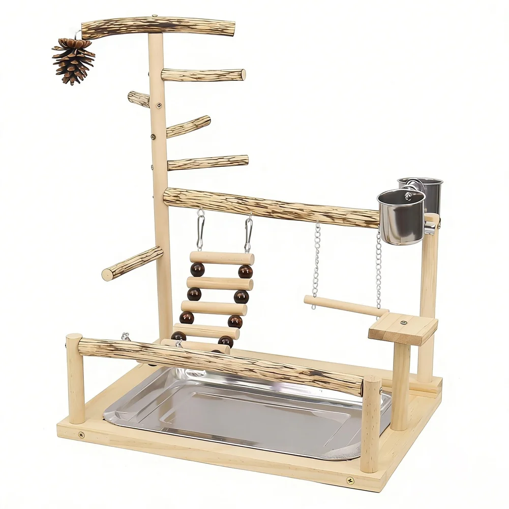 Wooden Bird Play Stand, Swing-Toy, And Perch 37*26*44cm Garden Power Tool Accessories For Outdoor Garden Supplies